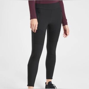 NEW Athleta Black Headlands Hybrid Moto Tight Leggings Hiking Outdoor Workout
